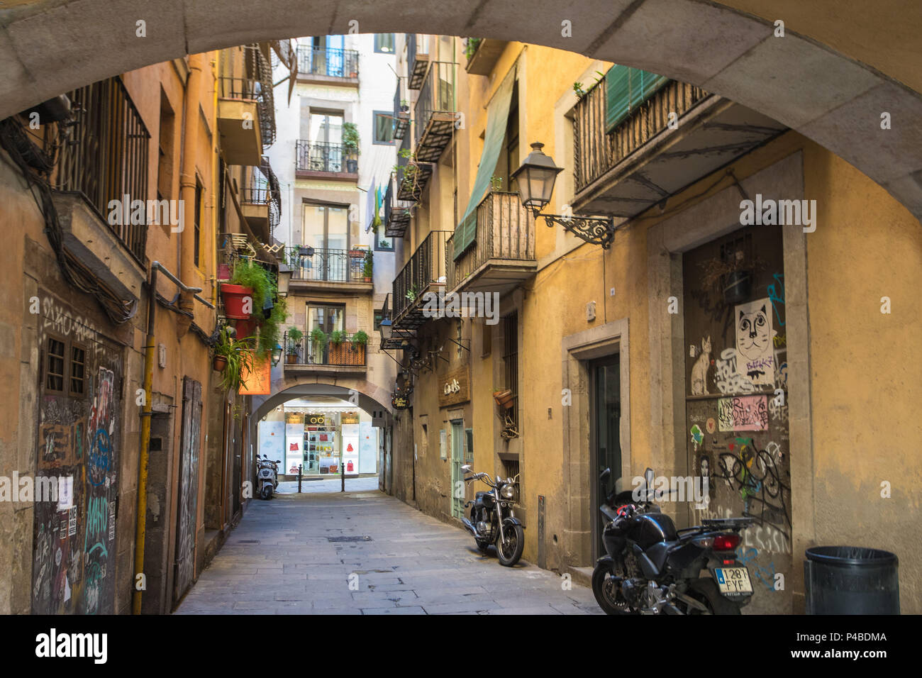 Spain, Barcelona city, ciutat vella, el rabal area, Stock Photo
