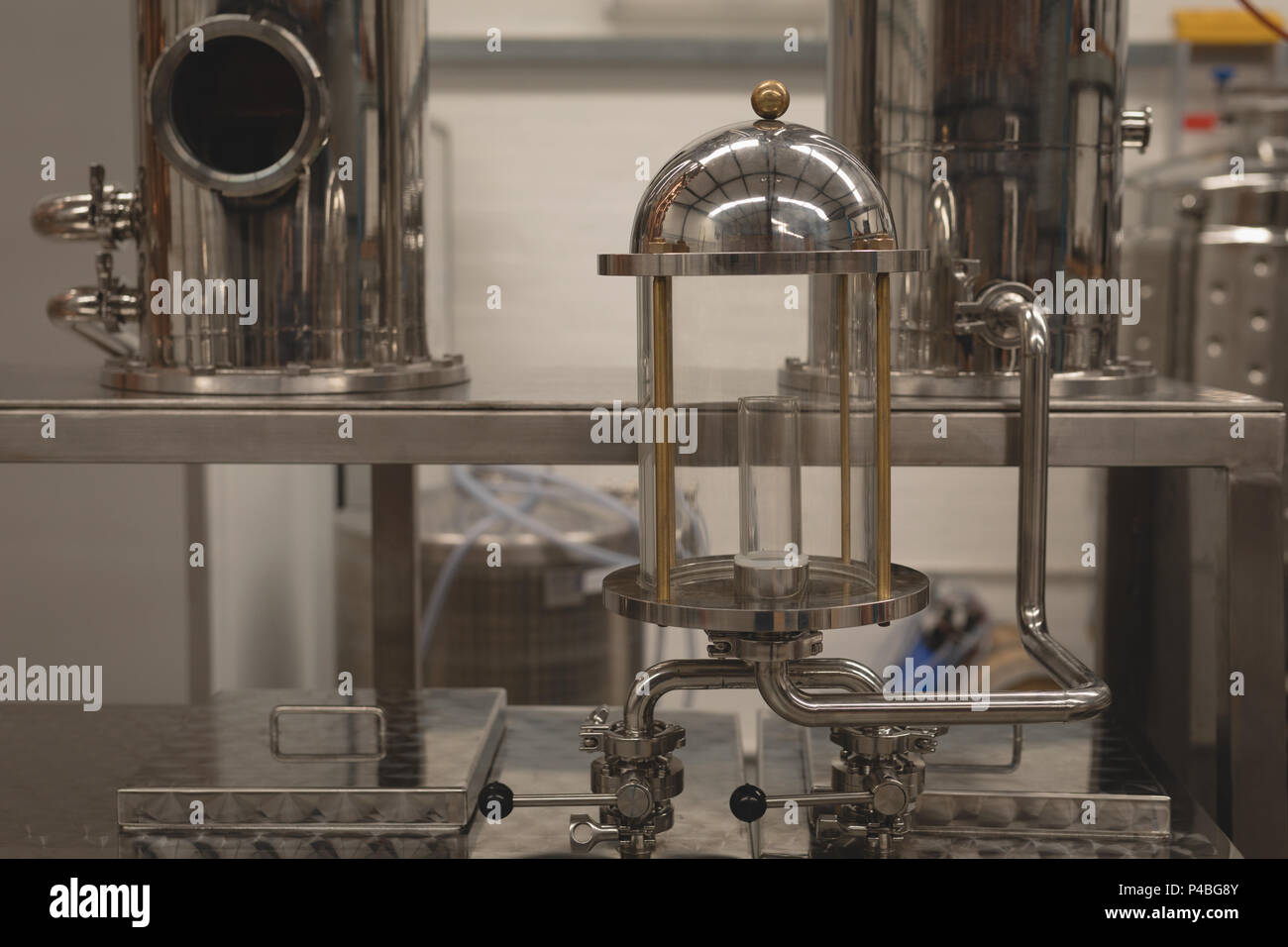 Alcohol machinery in the factory Stock Photo