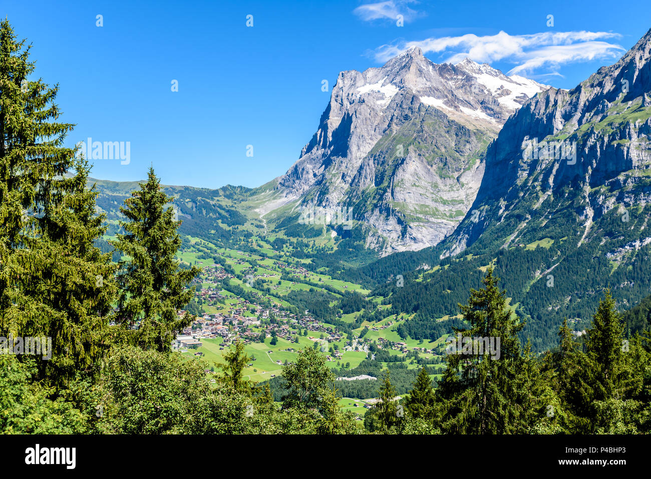 Grindelwald - beautiful village in mountain scenery -  Switzerland Stock Photo