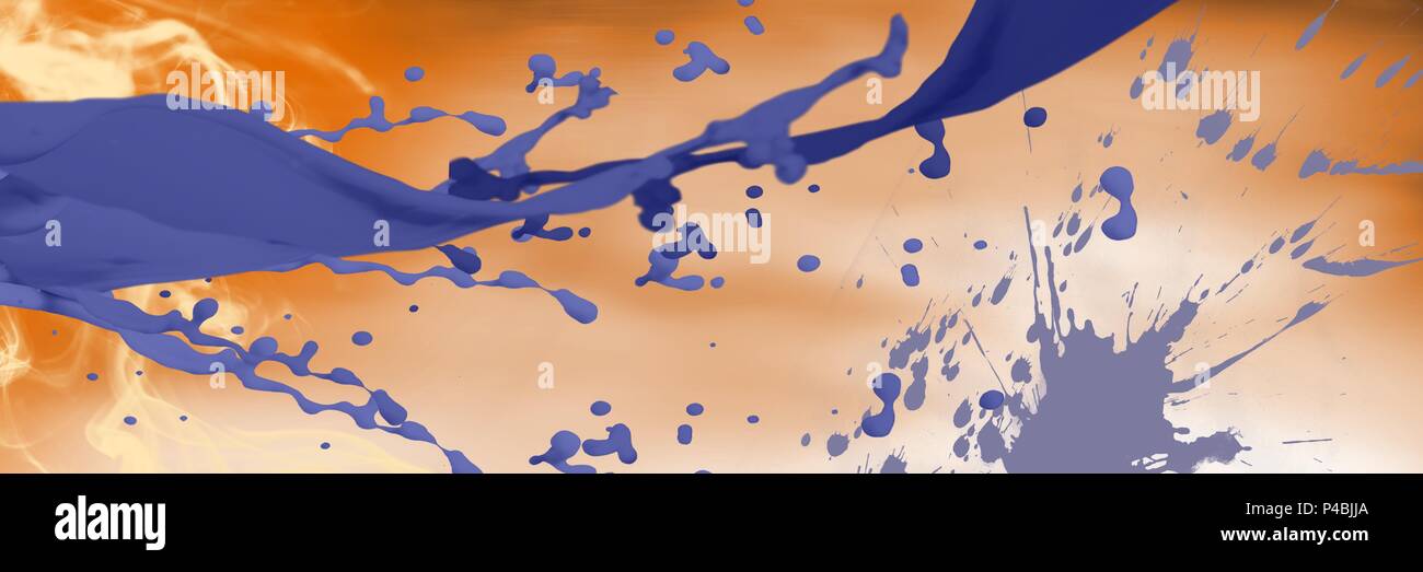 3d paint orange color splash hi-res stock photography and images - Alamy