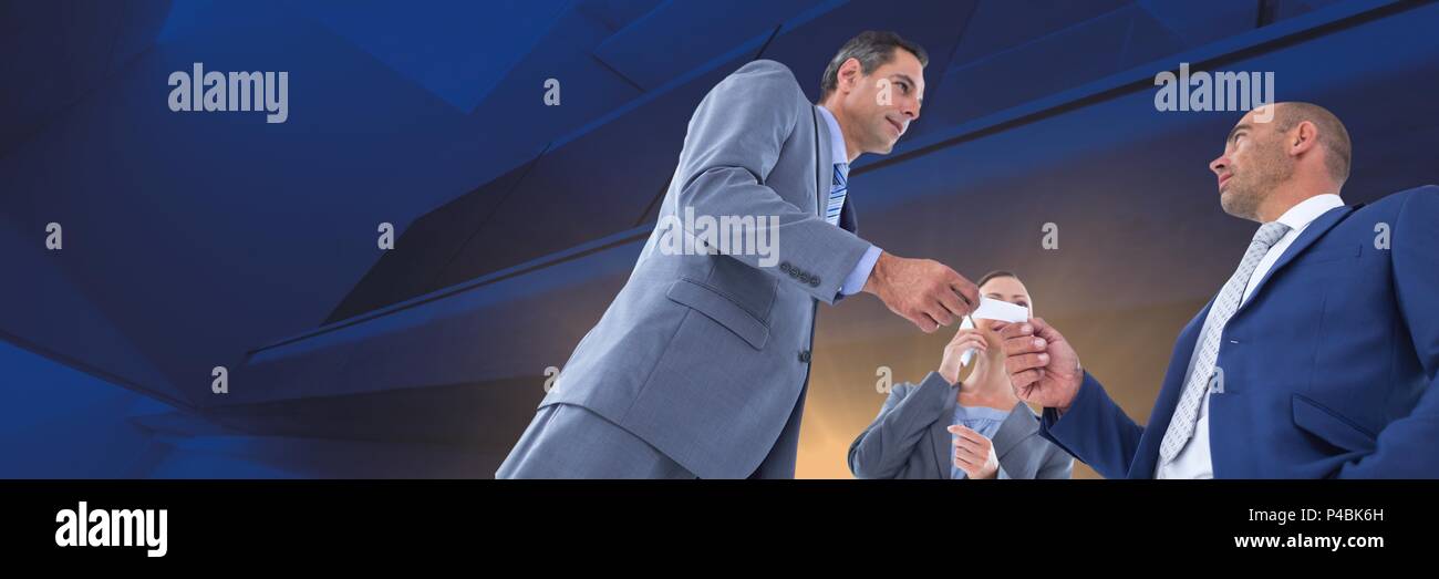 Composite image of business people exchanging business card Stock Photo