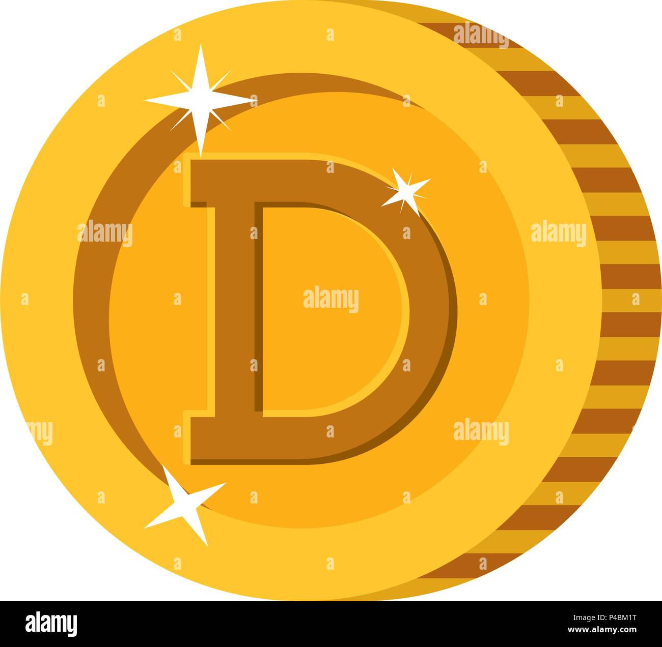 Cryptocurrency Dogecoin Coin Isolated Icon Stock Vector Image Art Alamy