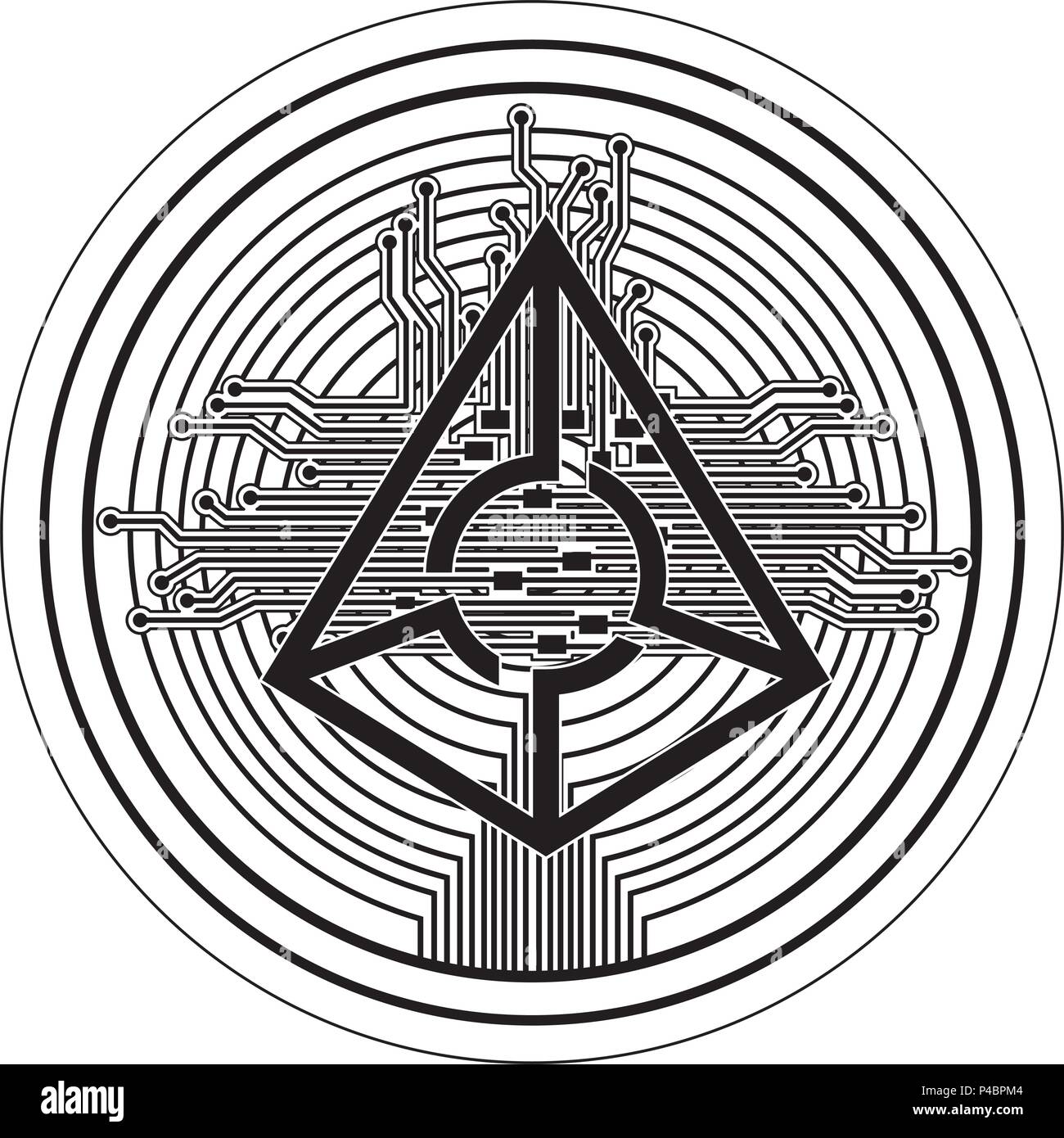 cryptocurrency augur coin with circuit lines Stock Vector Image & Art ...