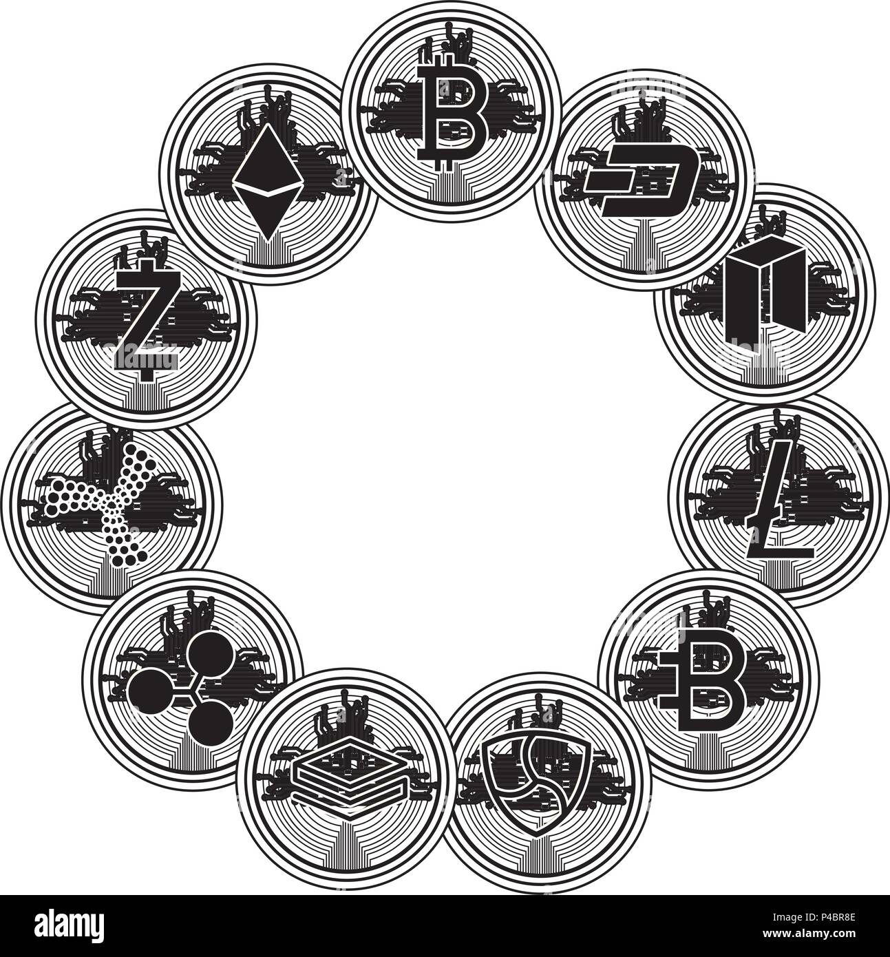 cryptocurrency set coins icons Stock Vector Image & Art - Alamy