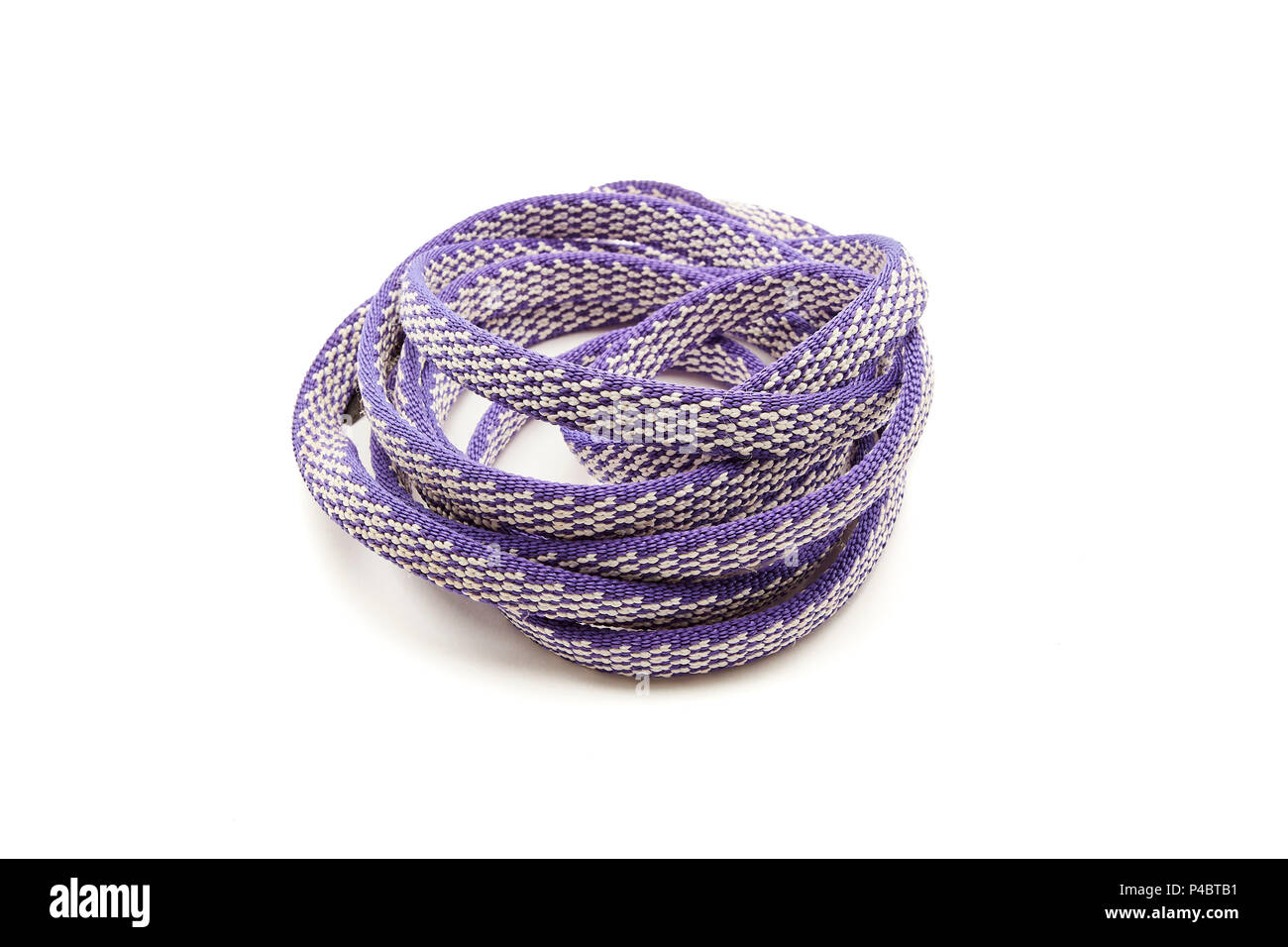 One Purple Rope, Coiled in a spiral Stock Photo