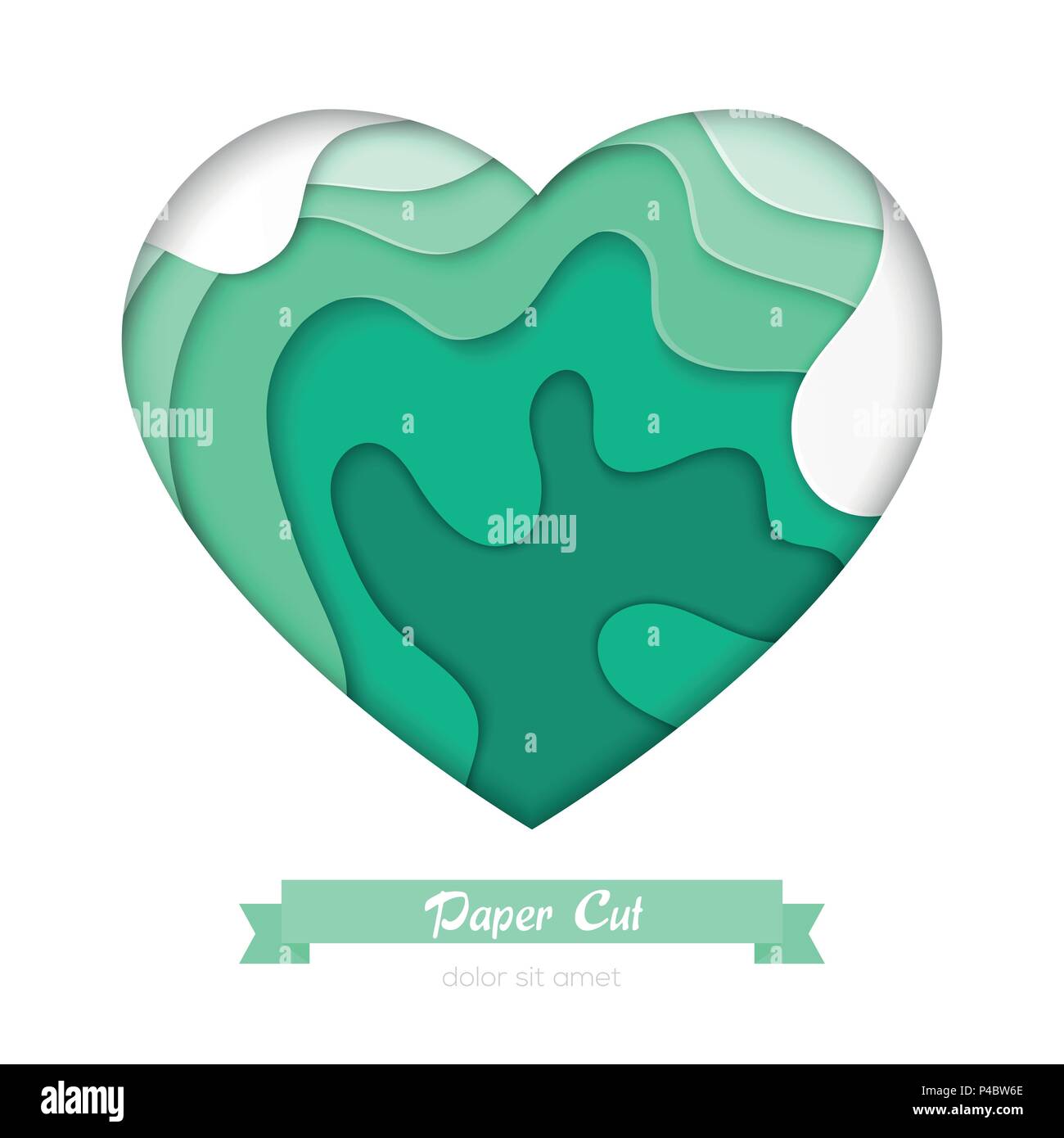Green abstract layout - vector paper cut banner Stock Vector Image ...