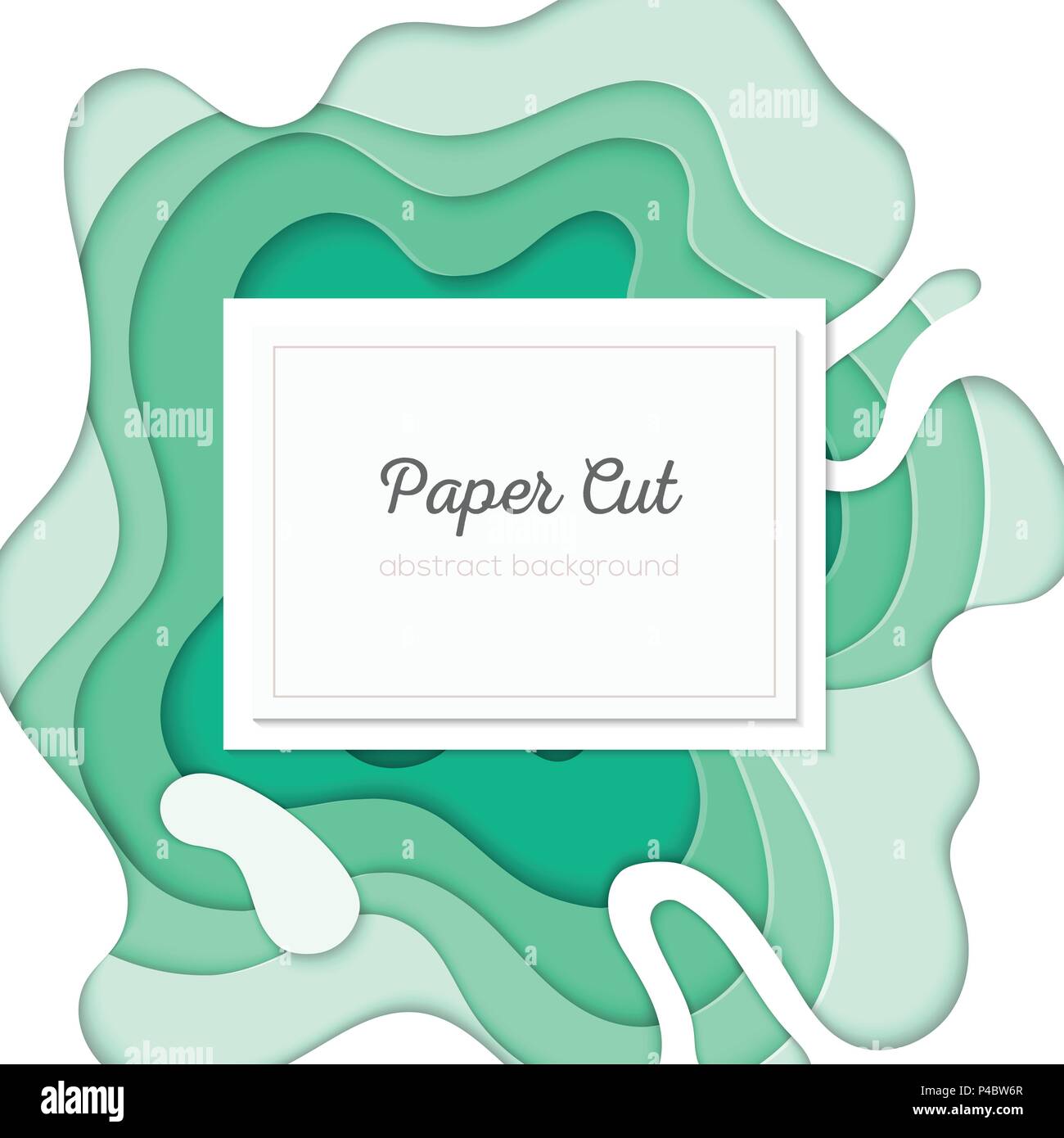Green abstract layout - vector paper cut illustration Stock Vector ...
