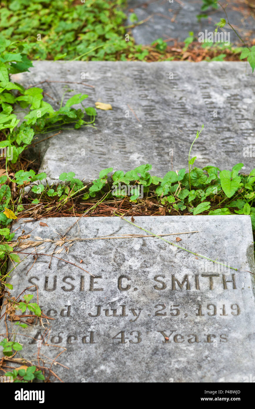 USA, District of Columbia, Washington, Female Union Band Cemetery, abandoned former cemetery of black women and paupers, gravestones Stock Photo
