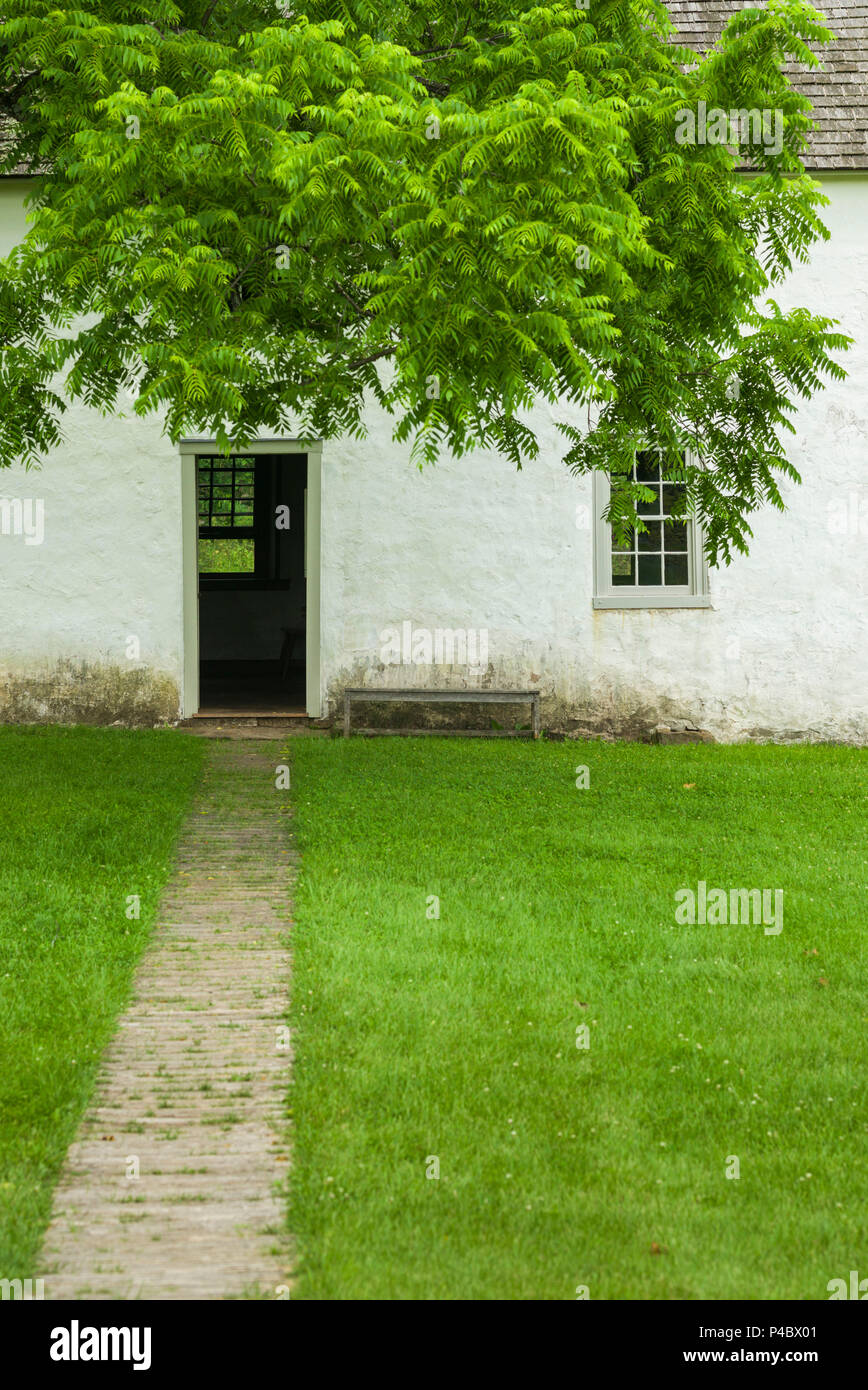 USA, Pennsylvania, Elverson, Hopewell Furnace National Historic Site, early 18th century ironmaking plantation, tenant house, exterior Stock Photo