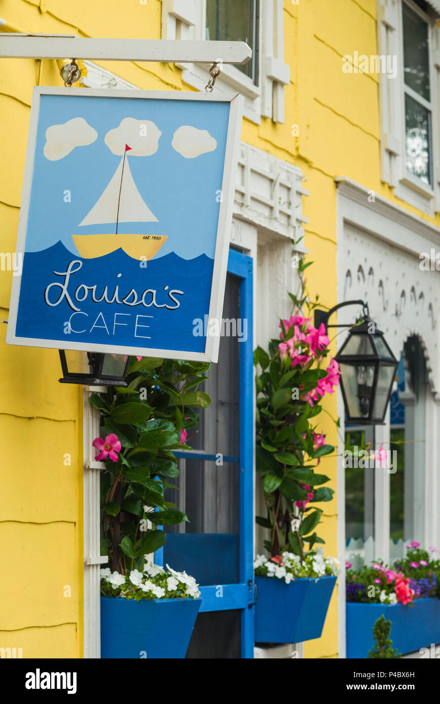 USA, New Jersey, Cape May, Washington Street Mall, Louisa's Cafe Stock