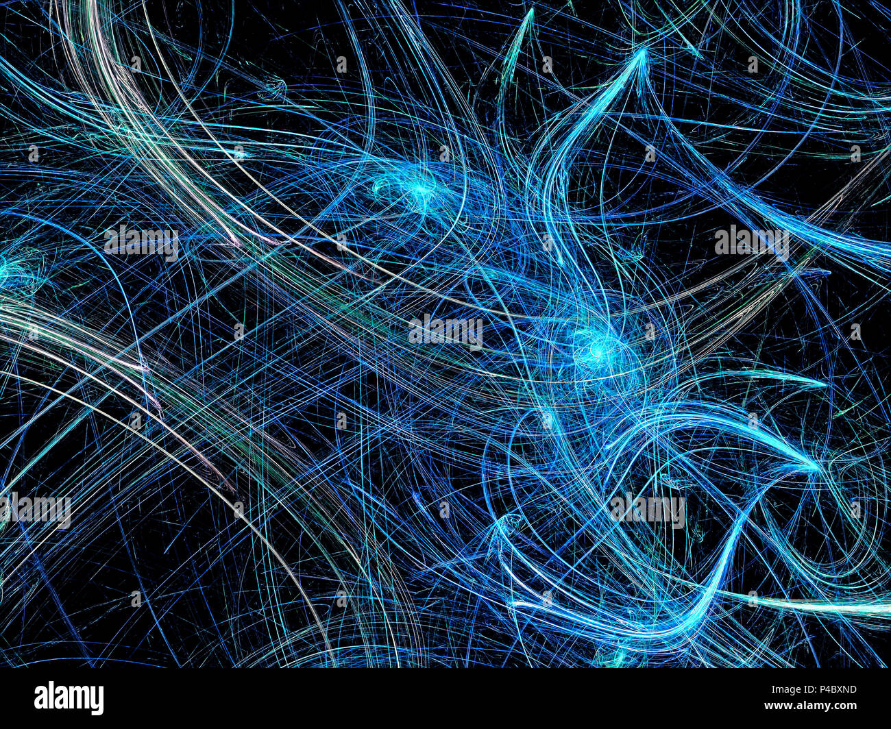 Abstract fractal background -  computer-generated image. Digital art: chaos curves or threads. Backdrop or texture for web design, covers, posters. Stock Photo