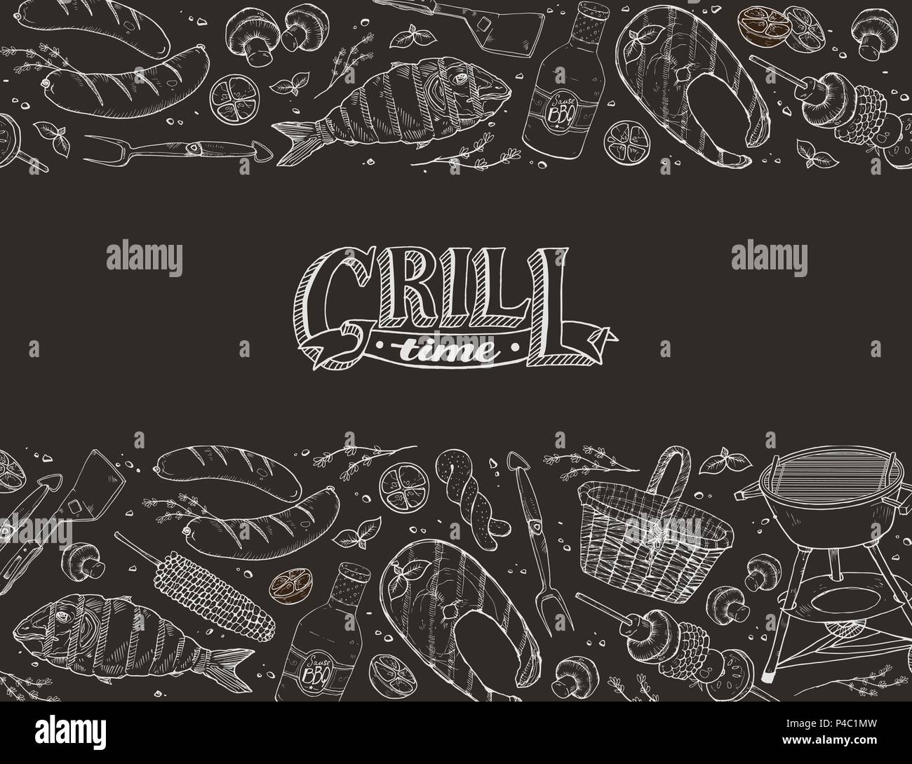 Bbq party horizontal banner hi-res stock photography and images - Alamy