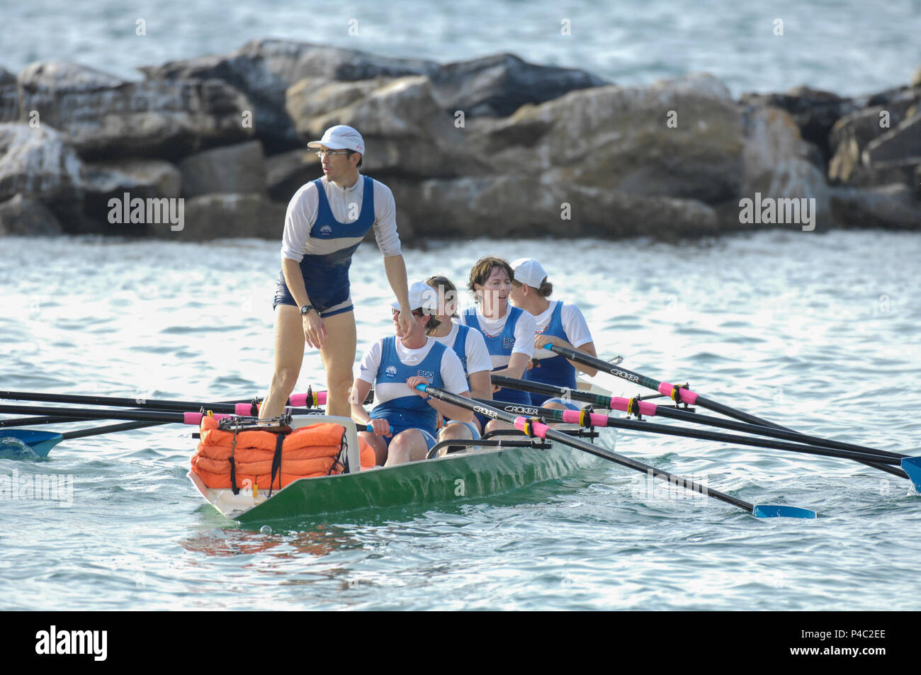 San Remo, ITALY, Sat. W4X+, Lausanne Sports Aviron Gold medal winnners. at  the FISA Coastal World Championships. Saturday 18/10/2008.© Peter SPURRIE  Stock Photo - Alamy