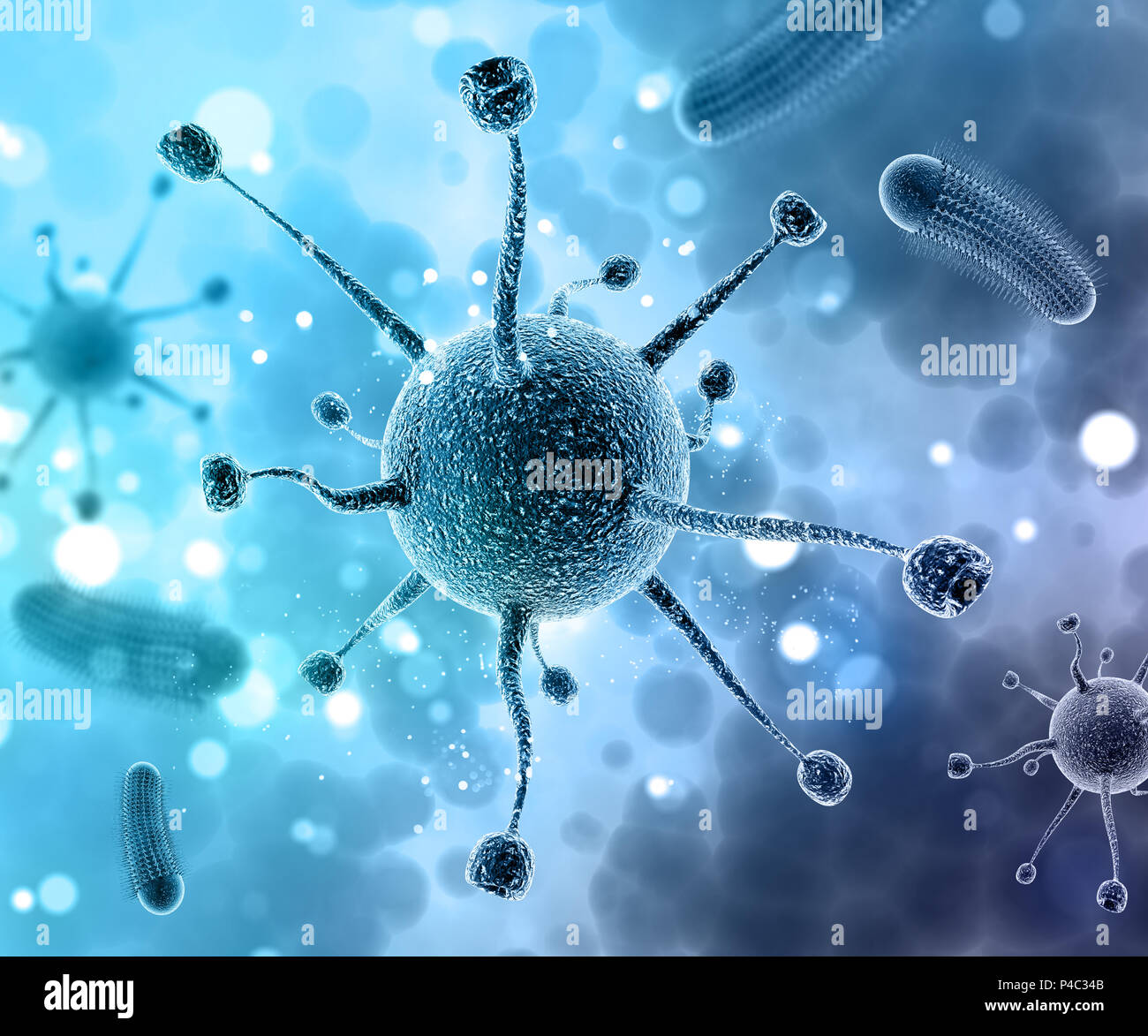 Abstract Virus 3D medical background with abstract virus cells Stock Photo - Alamy