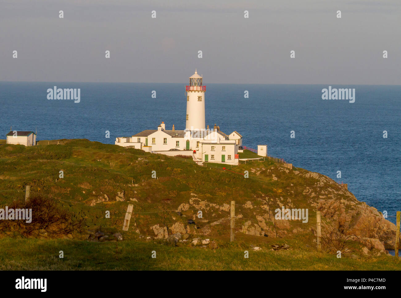 Evening sun shining on Irish lighthouse, Fanad Lighthouse Fanad Head