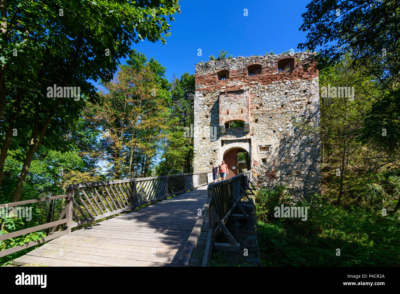 Markt Sankt Martin, castle ruin Landsee, Naturpark Landseer Berge (natural preserve Landsee mountains), Mittelburgenland, Burgenland, Austria Stock Photo