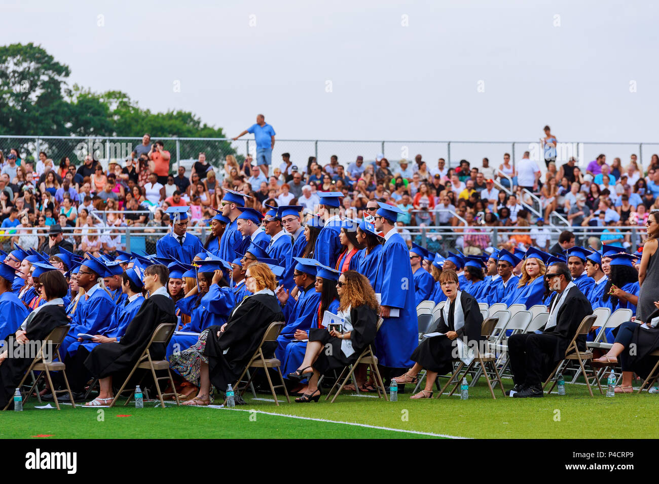 high school graduation hats high Stock Photo