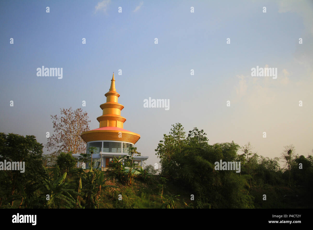 Beautiful temple on a mountain against sky in Rangamati, Bangladesh ...