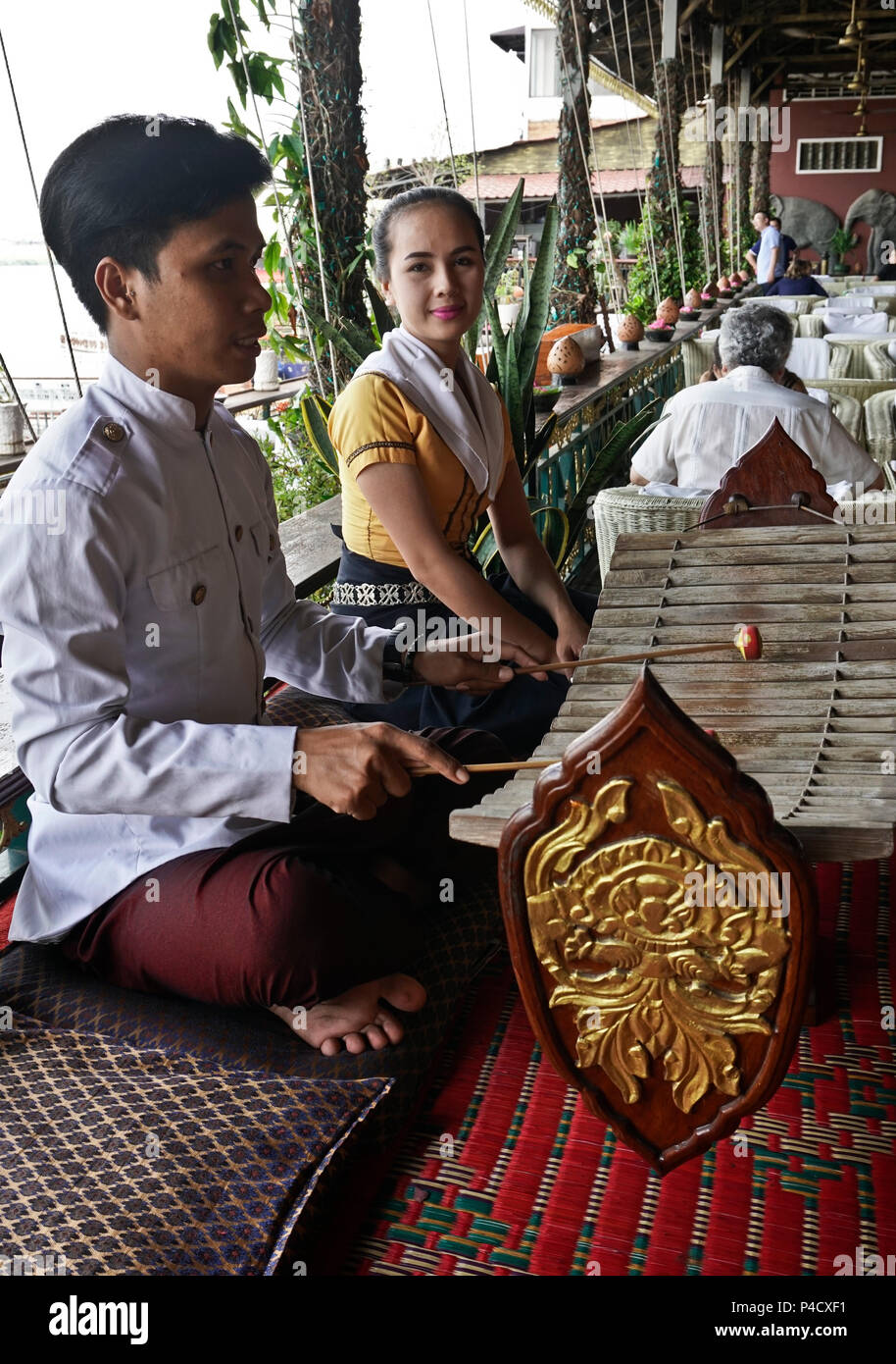 Titanic restaurant musicians, Phnom Penh, Cambodia Stock Photo