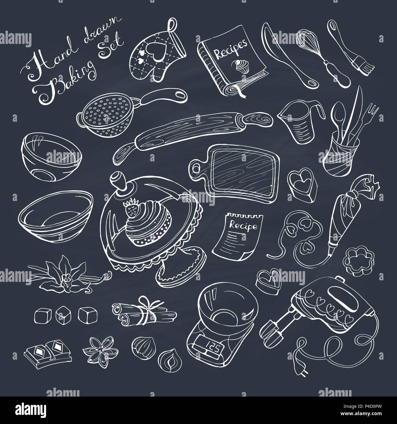 Chef items cooking food Stock Vector Images - Alamy