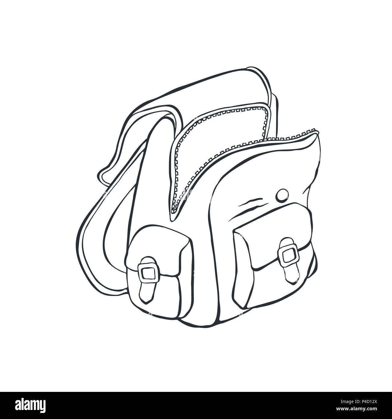 school backpack sketch Stock Vector Image & Art - Alamy