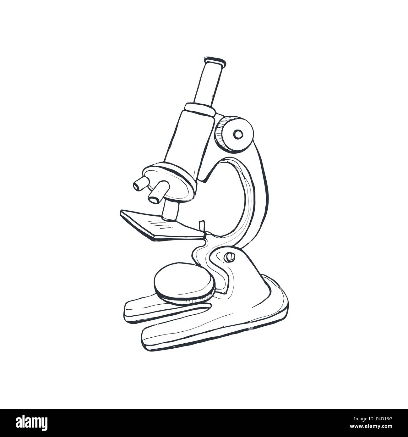 Microscope Black And White Drawing Outline Illustration Sketch Vector  Compound Microscope Drawing Compound Microscope Outline Compound Microscope  Sketch PNG and Vector with Transparent Background for Free Download