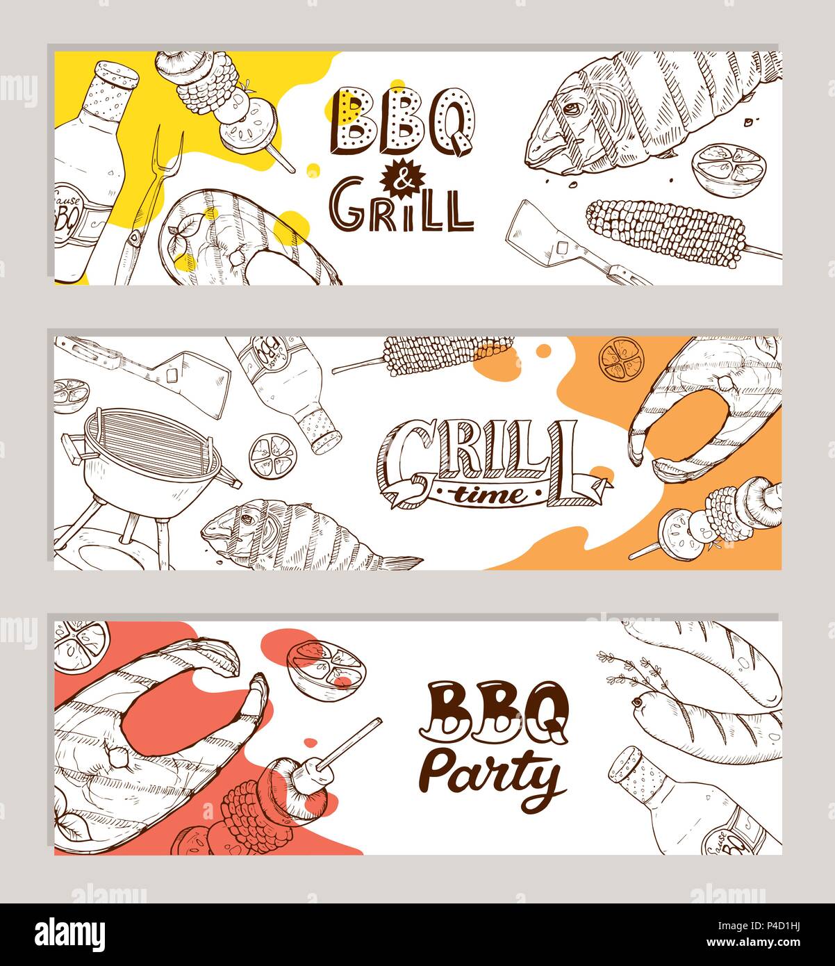 bbq party posters Stock Vector Image & Art - Alamy