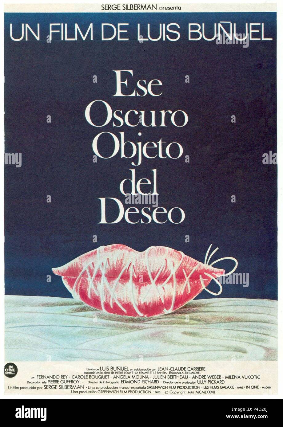 Original Film Title: CET OBSCUR OBJECT DU DESIR.  English Title: THAT OBSCURE OBJECT OF DESIRE.  Film Director: LUIS BUNUEL.  Year: 1977. Credit: GREENWICH/GALAXIE/IN CINE / Album Stock Photo