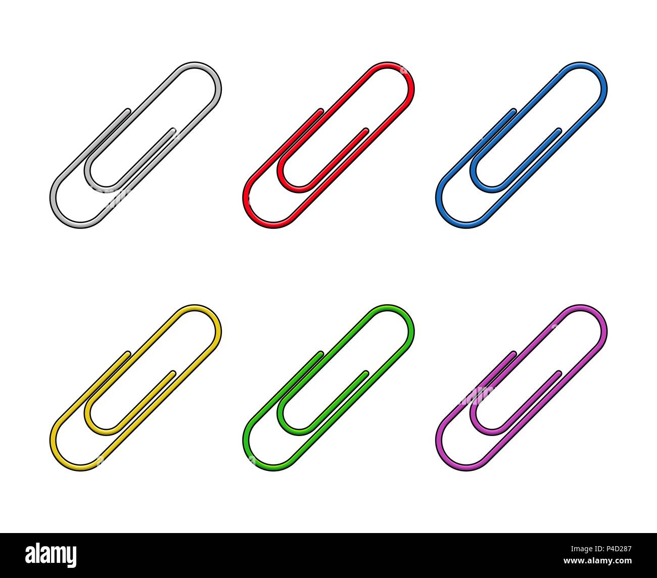 paper clip office vector design isolated on white Stock Vector