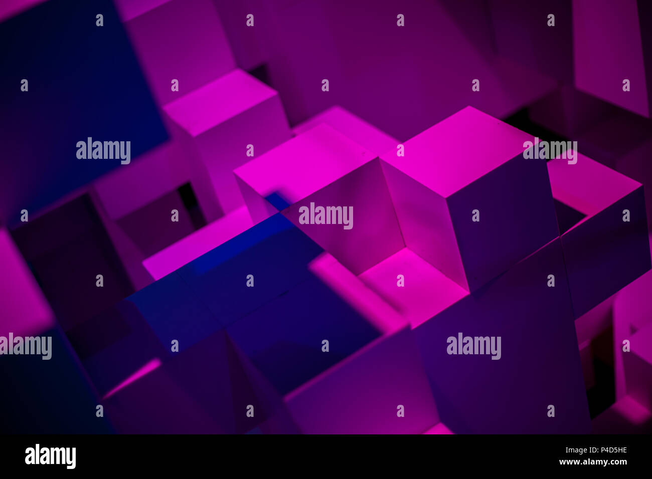 Abstract purple blocks background; screensaver; wallpaper Stock Photo