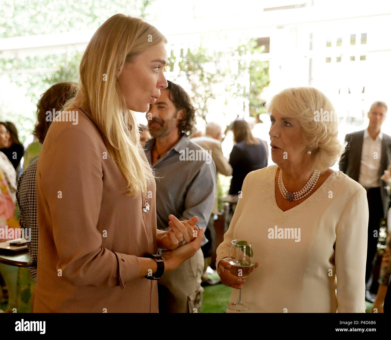 The Duchess of Cornwall meets British model and racing driver Jodie