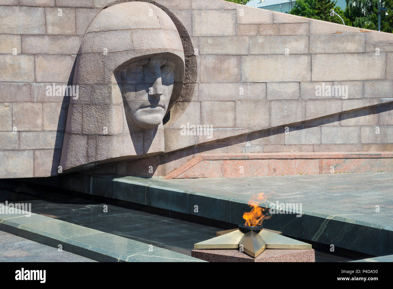 Memorial of the grieving mother Motherland in Victory square in Samara, Russia. Stock Photo
