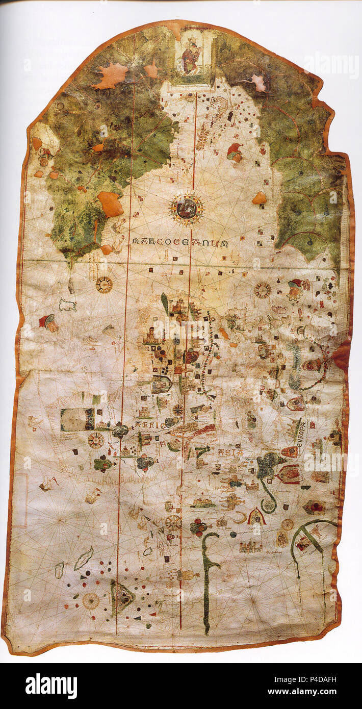 1500 map by Juan de la Cosa. Stock Photo