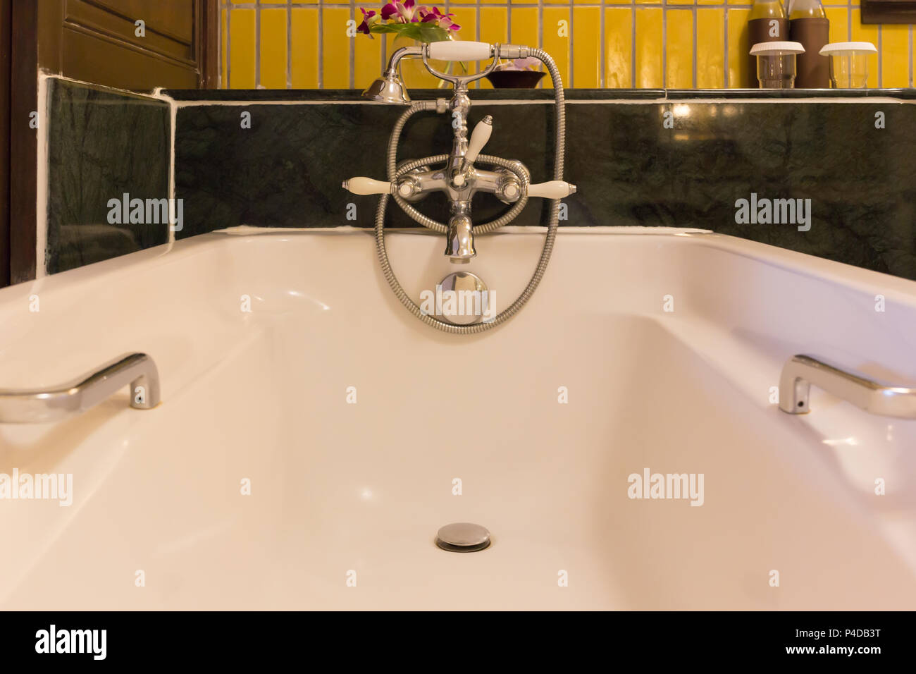 Bathtub on bathroom interior design, in luxury hotel Stock Photo Alamy
