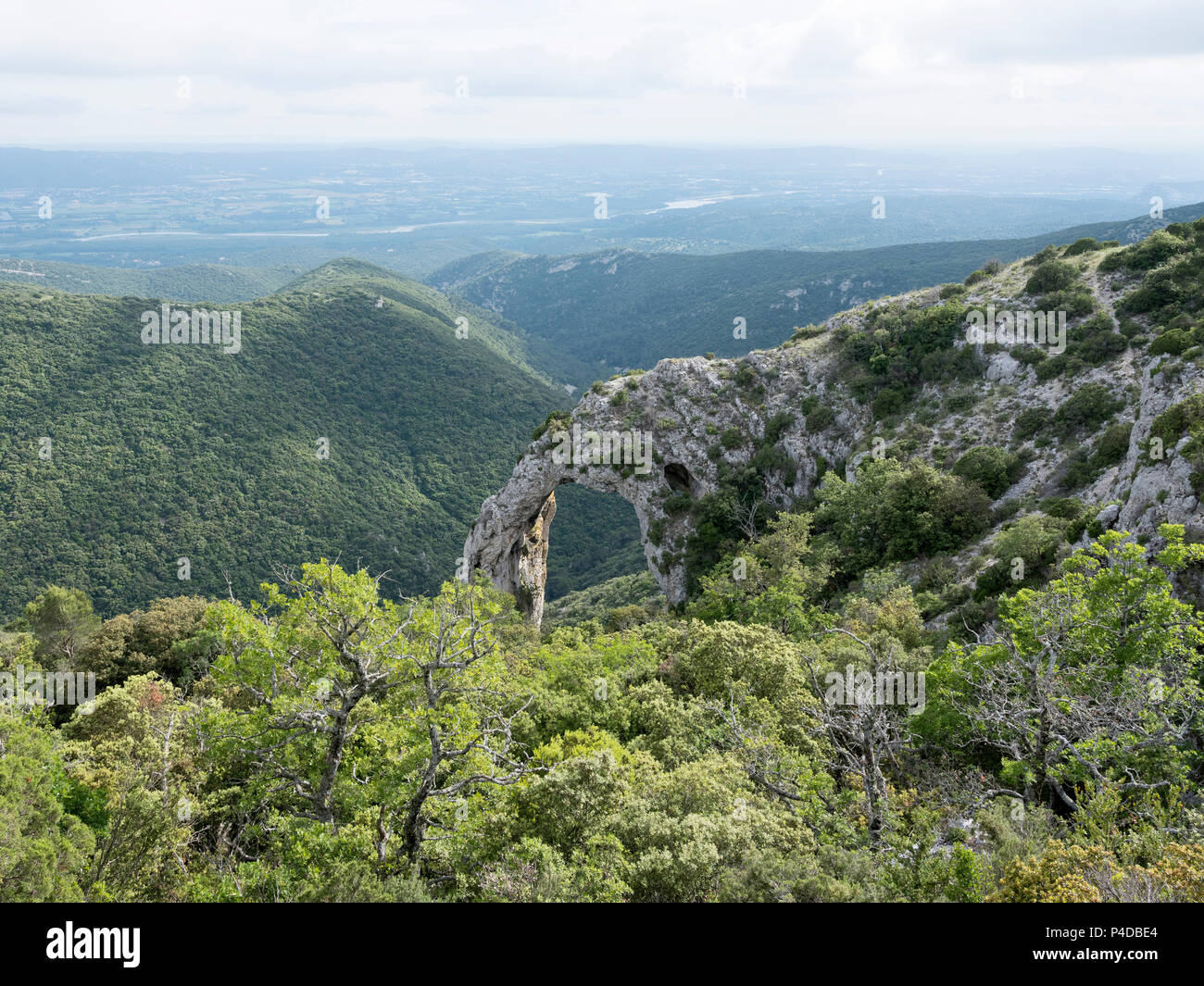 natural rock arch called arche de portalas in luberon area of provence in southern france Stock Photo