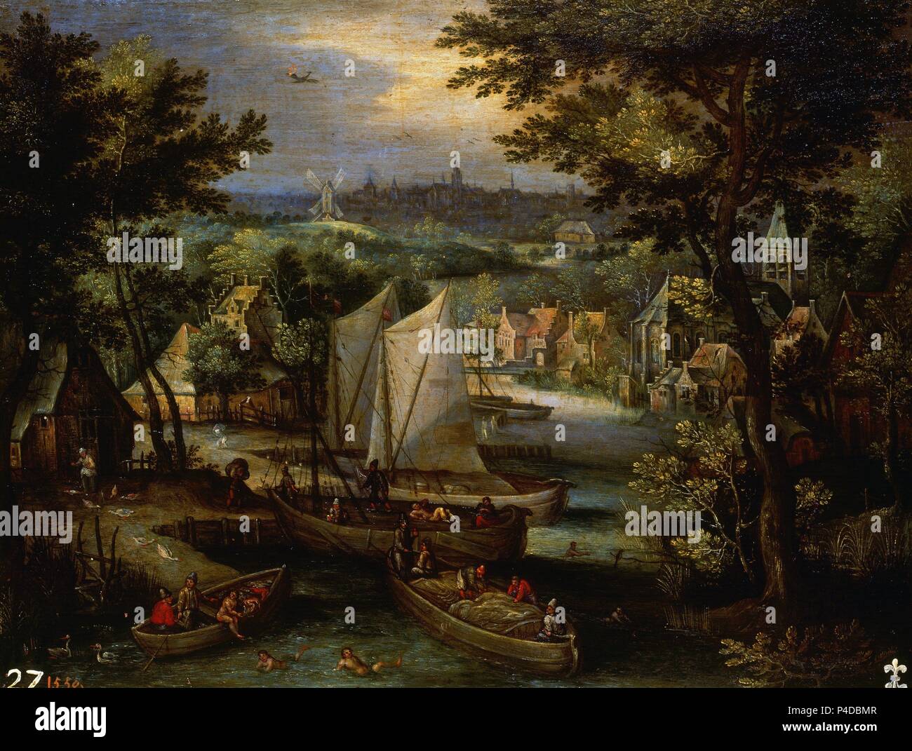 'River Landscape', 1600-1635, Flemish School, Oil on copper, 25 cm x 29 ...
