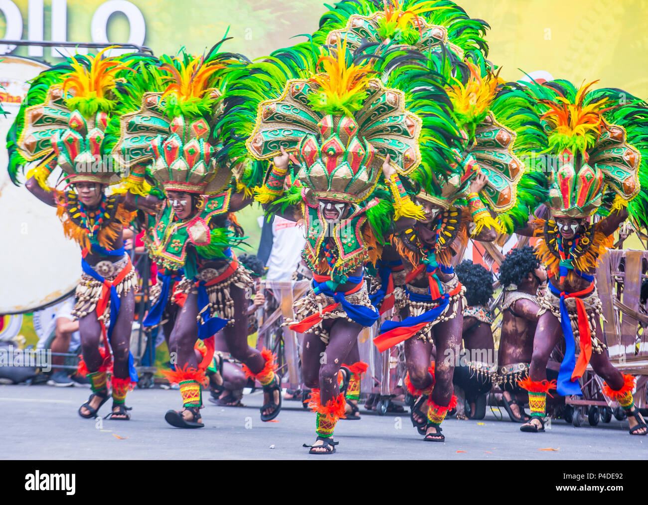 Participants in the Dinagyang Festival in Iloilo Philippines Stock