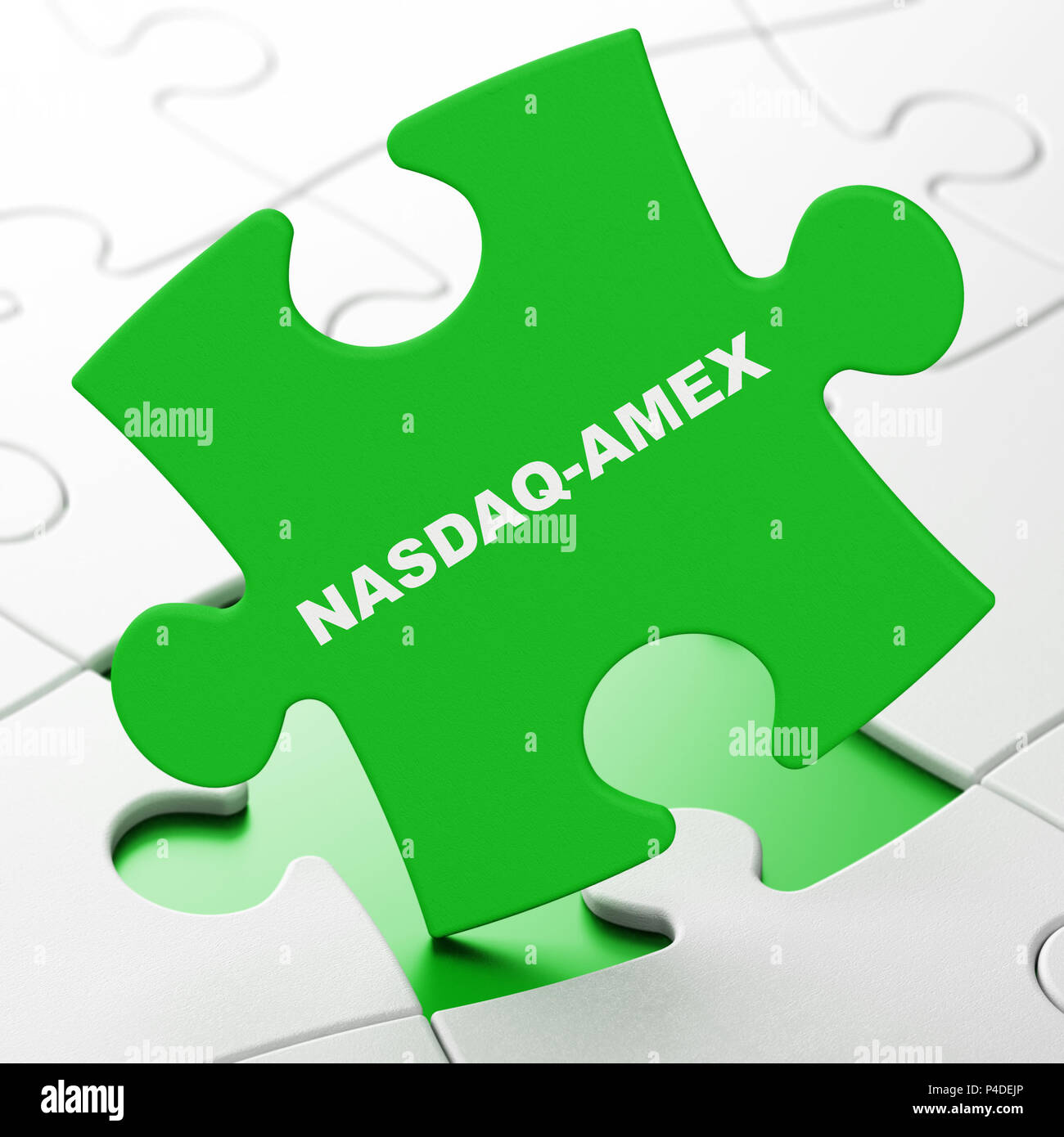 Stock market indexes concept: NASDAQ-AMEX on puzzle background Stock Photo
