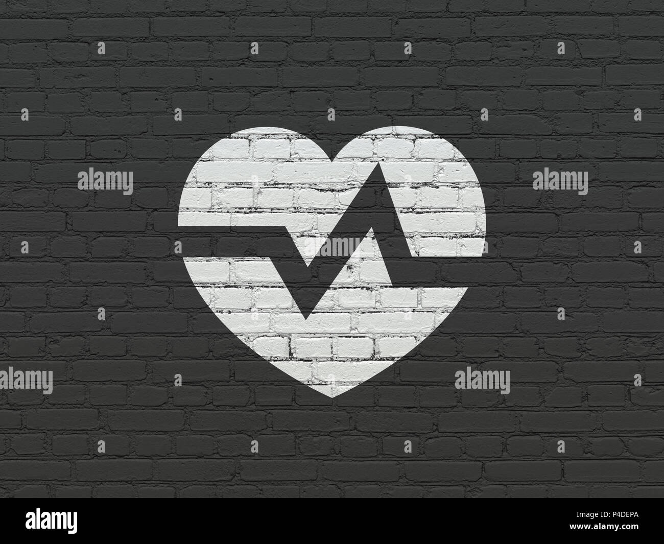 Health concept: Heart on wall background Stock Photo - Alamy