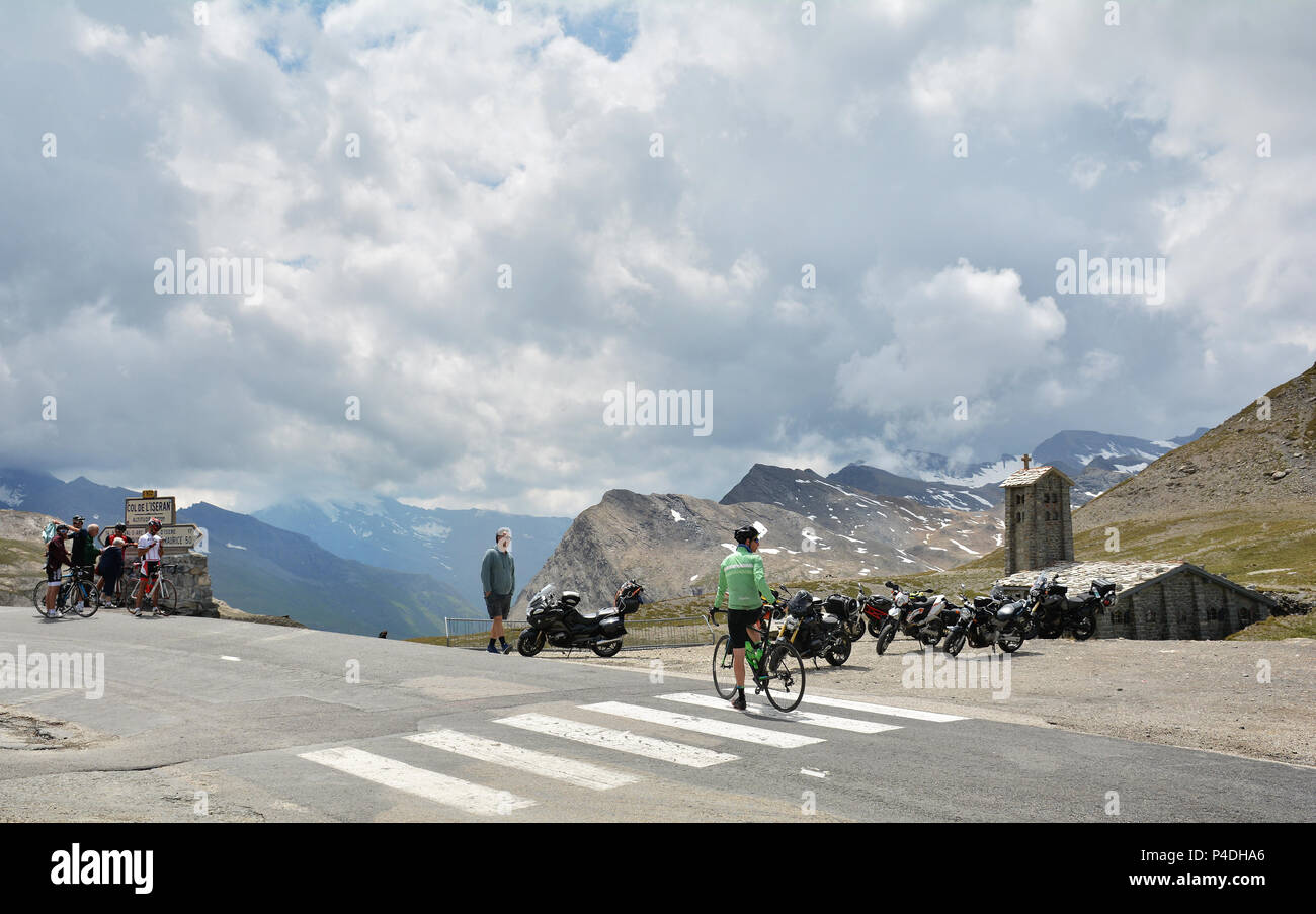 Col de l'Iseran mountain pass in France, the highest paved pass in the ...