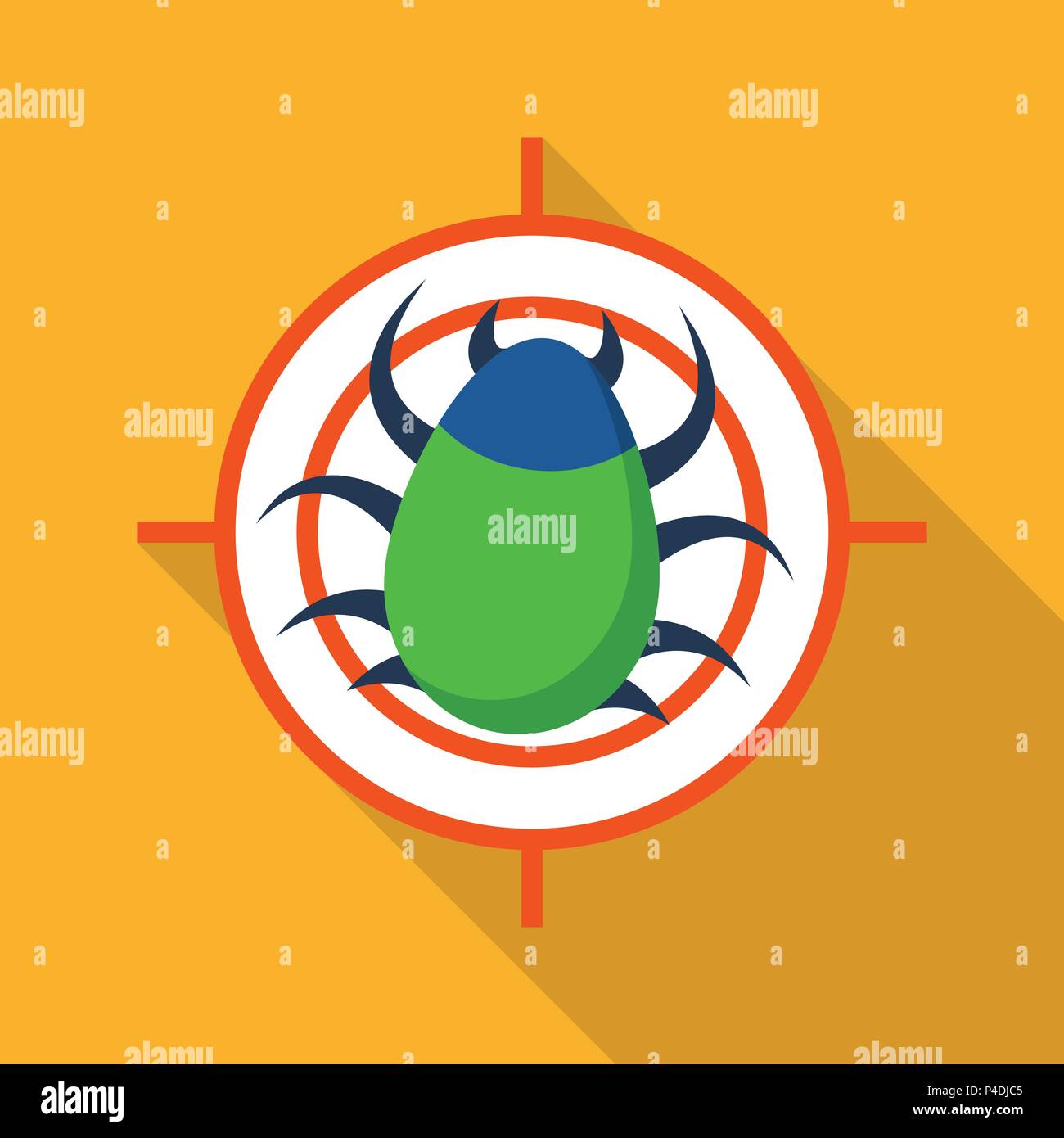 Target virus internet icon, flat style Stock Vector