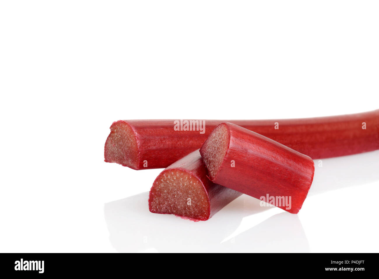 closeup of cut rhubarb Stock Photo