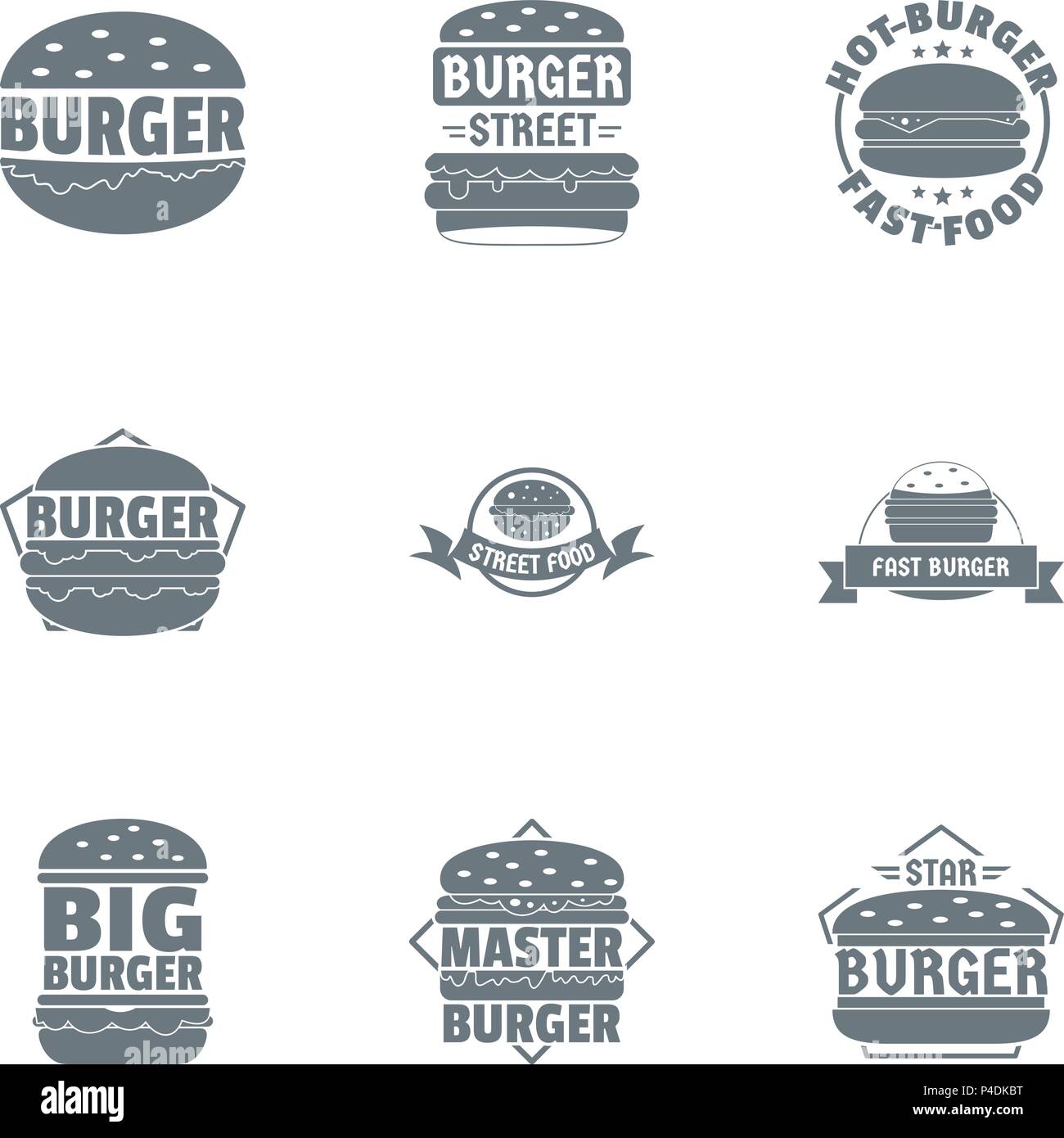 Cheeseburger logo set, simple style Stock Vector Image & Art - Alamy