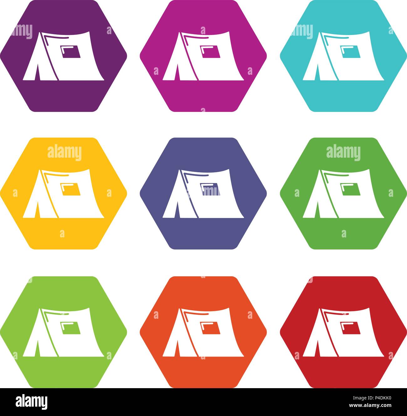Tourist tent icons set 9 vector Stock Vector Image & Art - Alamy