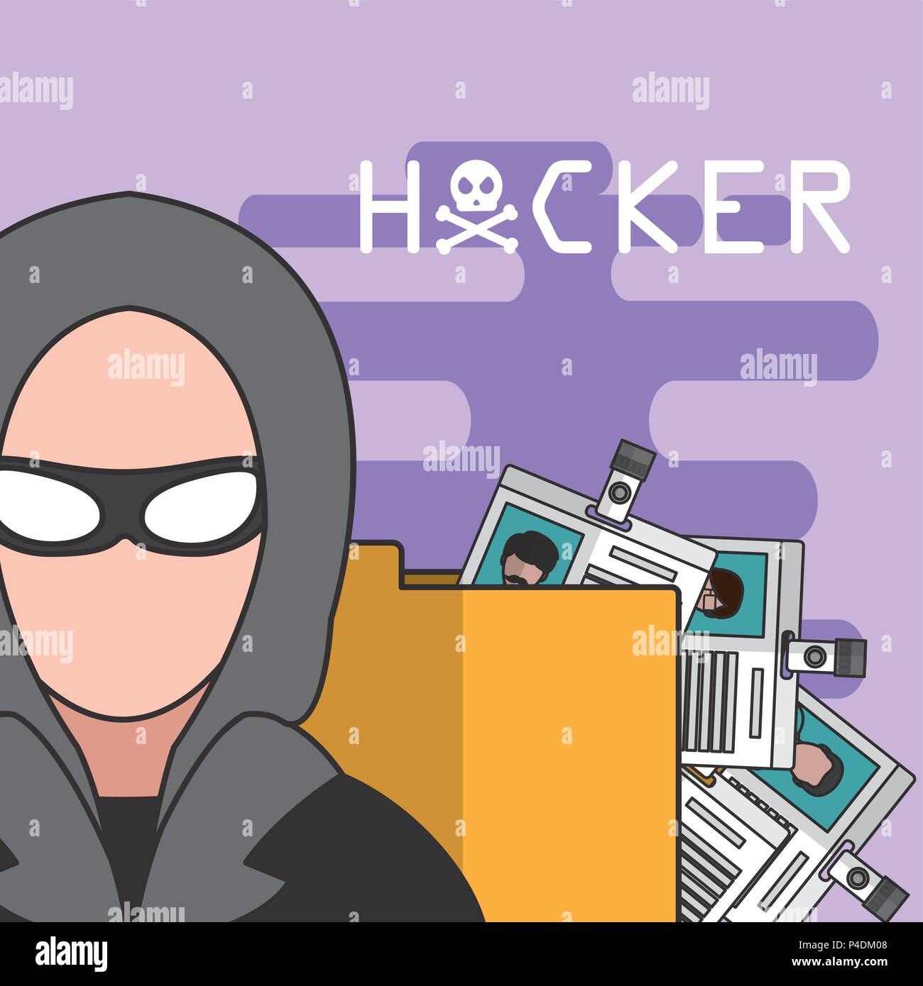 Hacker and cyber security Stock Vector