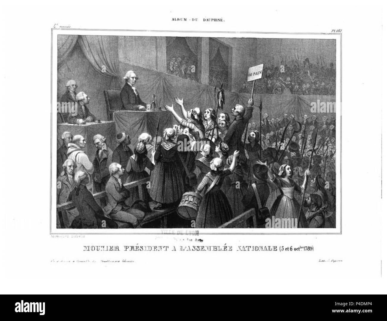 133 album dauphiné, Jean-Joseph Mounier président à l'assemblée nationale,  5 et 6 oct 1789, by AD Stock Photo - Alamy