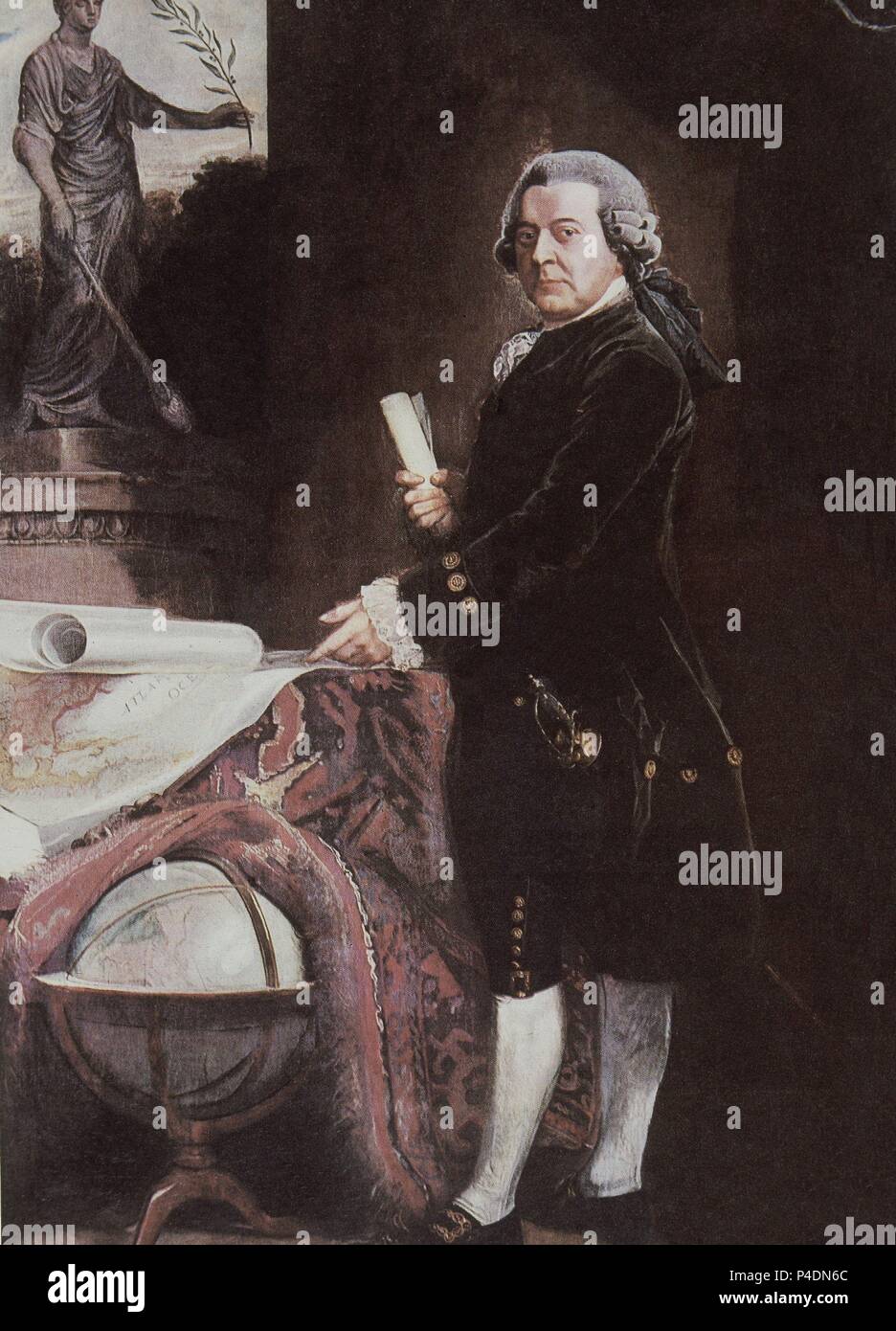 JOHN ADAMS (1735-1826) - POLITICO NORTEAMERICANO - SEGUNDO PRESIDENTE DE LOS ESTADOS UNIDOS. Stock Photo
