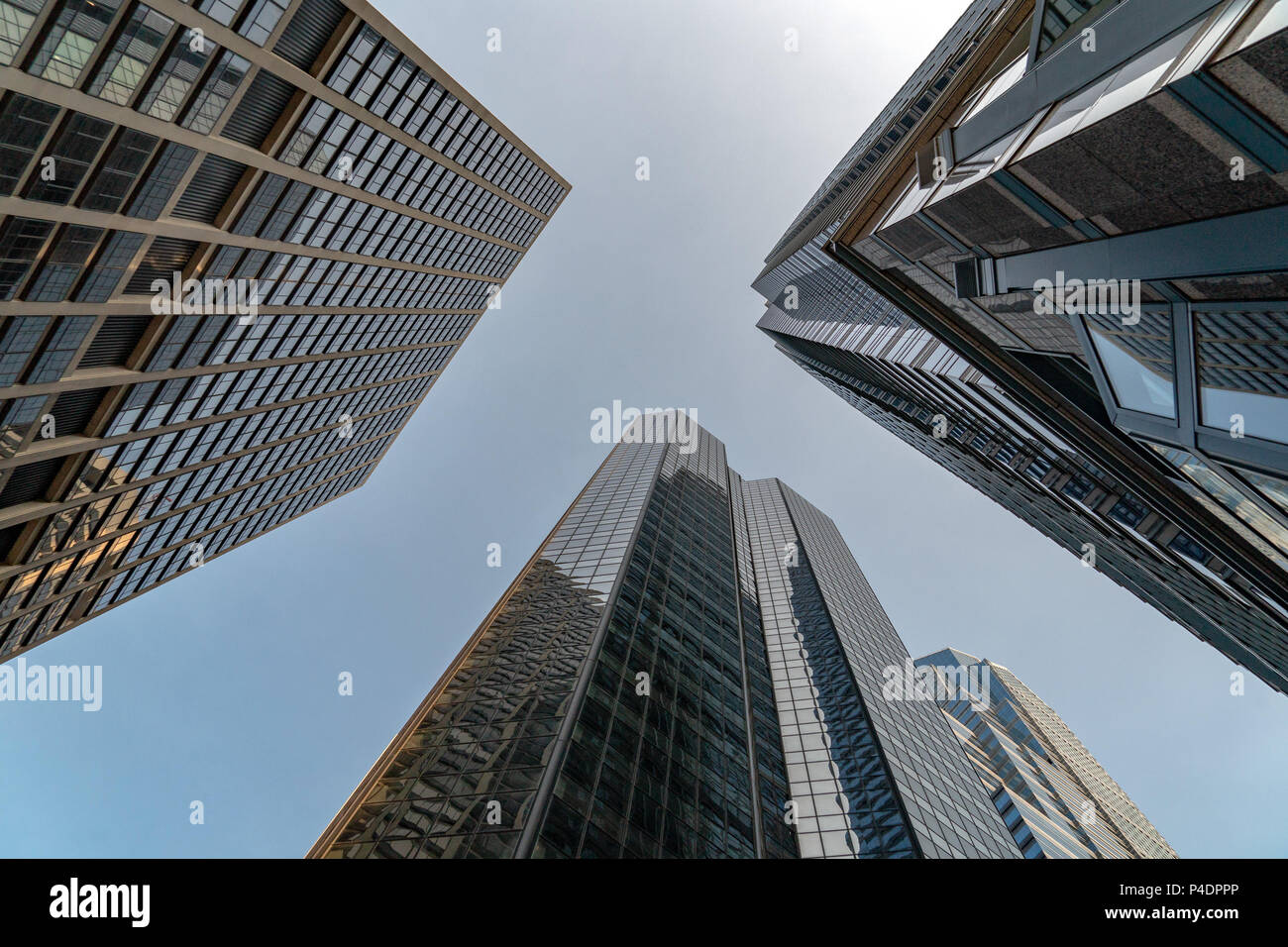 skyscrapers in philadelphia unusual view panorama view angle detail Stock Photo