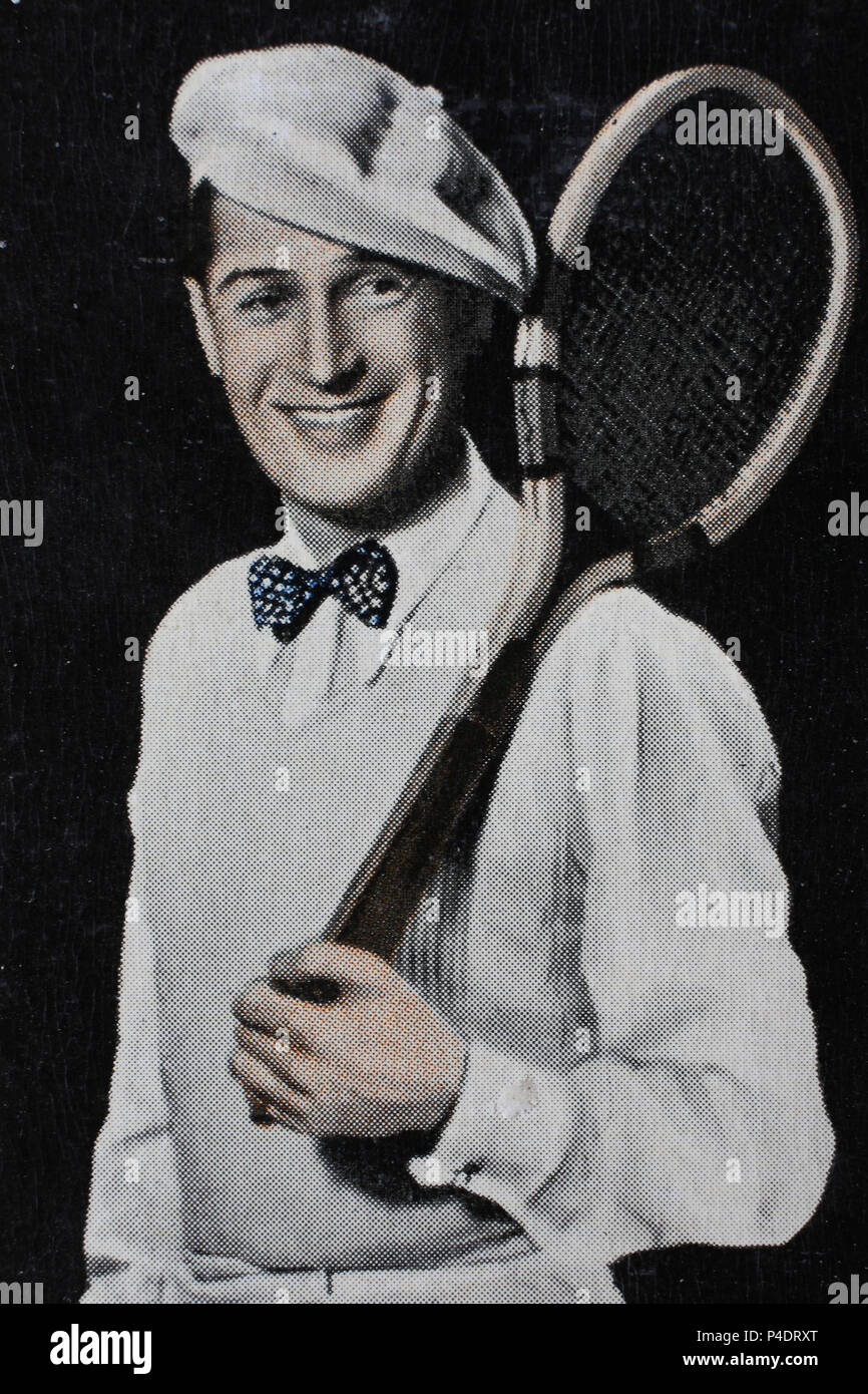 Maurice Auguste Chevalier (September 12, 1888- January 1, 1972) was a French actor, cabaret singer and entertainer, digital improved reproduction of an historical image Stock Photo