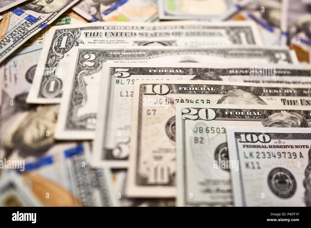 Background of 100 dollar bills. Money american hundred dollar bi Stock Photo